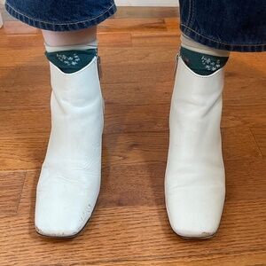 ATP Atelier White Leather Heeled Boots